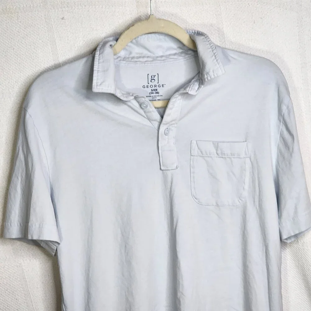 George Brand Purple Cotton Short Sleeve Pocket Front Polo Shirt Size S 34-36 - Picture 4 of 16